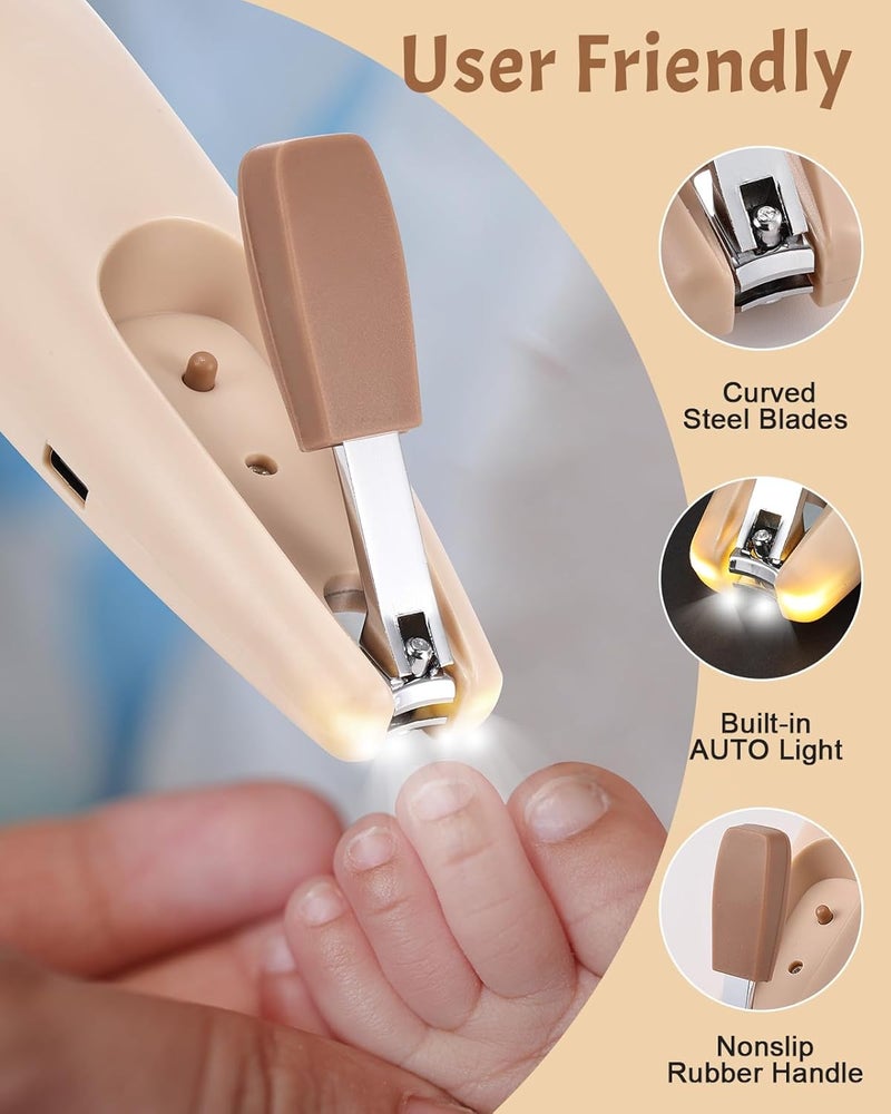 Lictin Baby Healthcare and Grooming Kit, 26 in 1 Rechargeable Baby Nail Trimmer Electric Set,Safe Baby Nail File with Auto Light, Newborn Baby Safety Care Set for Newborn Infant Toddlers Boys Girls - Image 3